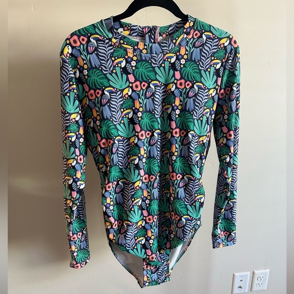 Tame the Sun 2-Piece Bundle Long Sleeve One-Piece Swimsuits Size 12 UPF 50 - Picture 2 of 15